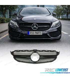 PARRILLA MERCEDES W205 14-18 LOOK AMG C63 CAMARA NEGRO BRILLO
