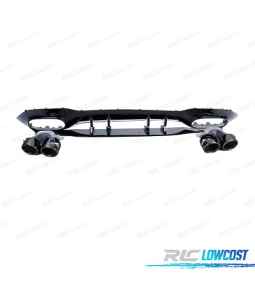 DIFUSOR MERCEDES CLASE A W177 18- A45 LOOK AMG NEGRO BRILLO + COLAS ESCAPE