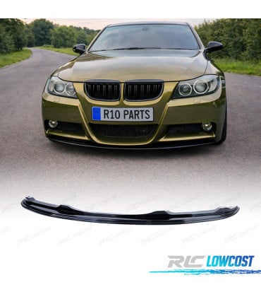 SPOILER LIP BMW E90 E91 05-08 LOOK M NEGRO BRILLO