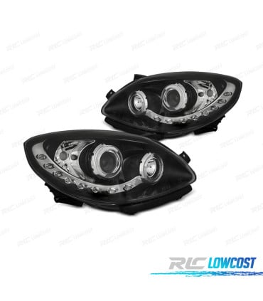 FAROS RENAULT TWINGO 07-11 LUZ DIURNA LED FONDO NEGRO