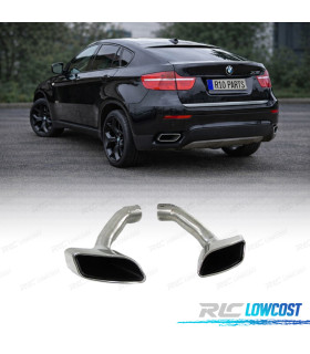 COLAS ESCAPE BMW X6 E71 08-14 LOOK M CROMADO + MOLDURAS DE COLA