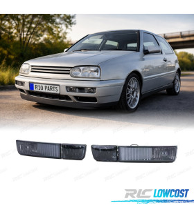 FAROS ANTINIEBLA CON INTERMITENTE VOLKSWAGEN VW GOLF 3 AHUMADO FONDO NEGRO