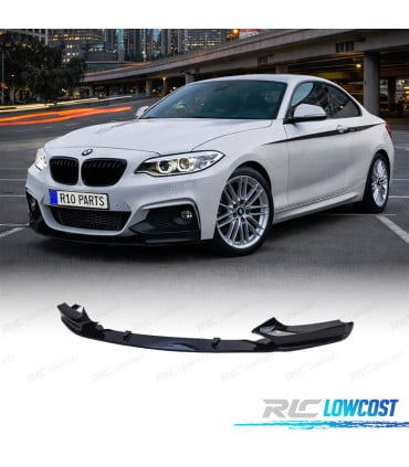 SPOILER LIP FRONTAL BMW F22 F23 LOOK M PERFORMANCE NEGRO BRILLO