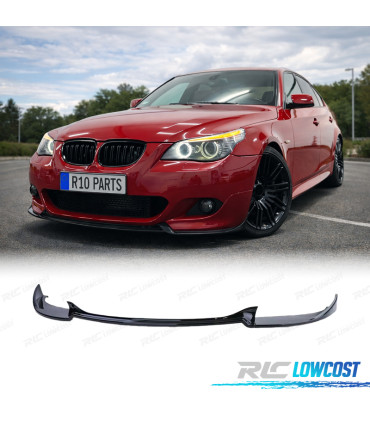 SPOILER LIP BMW E60 E61 07-10 LOOK M5 NEGRO BRILLO