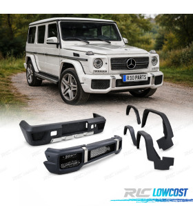 KIT CARROCERIA MERCEDES G W463 LOOK AMG G65 PARAGOLPES FRONTAL + TRASERO + ALETINES