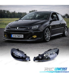 FAROS PEUGEOT 206 98-06 FONDO NEGRO H4 OEM