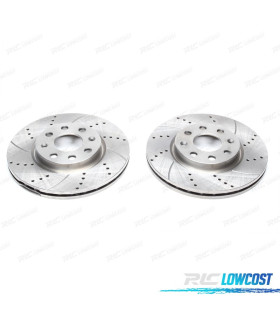 KIT DE 2 DISCOS DE FRENO PERFORADOS Y RANURADOS 330MM MODELO DSC006708