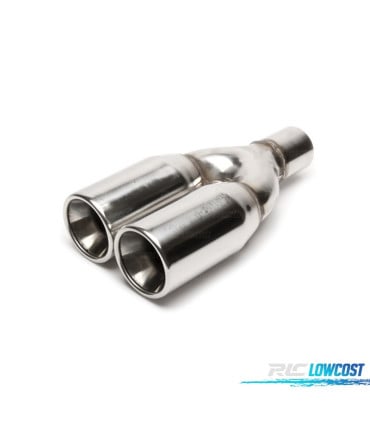 COLA ESCAPE DOBLE REDONDA GRANDE ACERO INOX