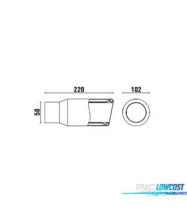 COLA ESCAPE REDONDA 102MM ACERO INOX