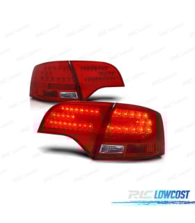 PILOTOS AUDI A4 B7 AVANT 05-08 COLOR ROJO CROMO LED