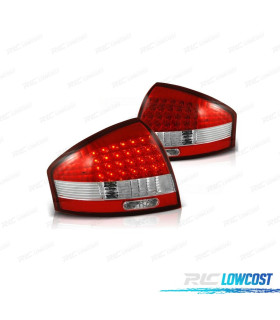 PILOTOS AUDI A6 4B 97-04 LED ROJO CROMO