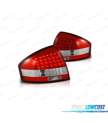 PILOTOS AUDI A6 4B 97-04 LED ROJO CROMO