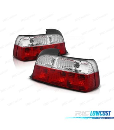 PILOTOS BMW E36 COUPE ROJO CROMO