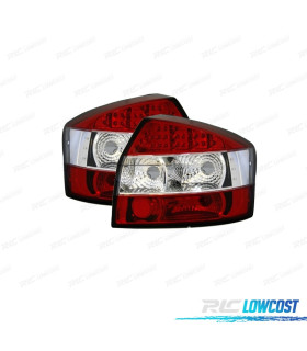 PILOTOS AUDI A4 B6 00-04 LED ROJO CROMO