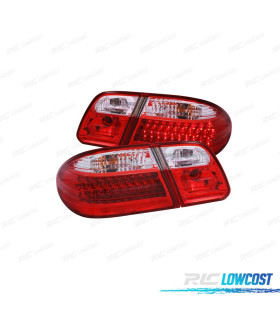 PILOTOS MERCEDES CLASE E W210 95-02 ROJO CROMO LED