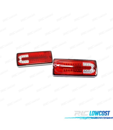 PILOTOS MERCEDES CLASE G W463 89-13 ROJO CROMO FULL LED LOOK AMG G55