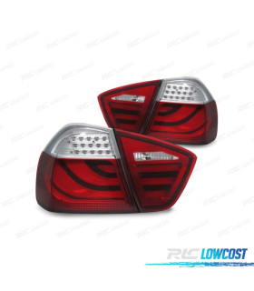 PILOTOS BMW E90 05-08 LED ROJO CROMO