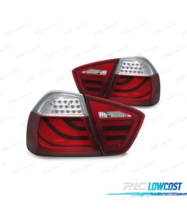 PILOTOS BMW E90 05-08 LED ROJO CROMO