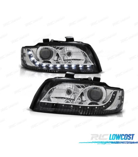 FAROS AUDI A4 B6 00-04 LUZ DIURNA FONDO NEGRO
