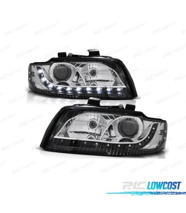 FAROS AUDI A4 B6 00-04 LUZ DIURNA FONDO NEGRO
