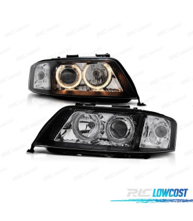 FAROS AUDI A6 4B 97-99 OJOS ANGEL FONDO NEGRO