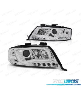 FAROS AUDI A6 4B 01-04 LUZ DIURNA TUBE LIGHT FONDO CROMO