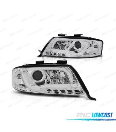 FAROS AUDI A6 4B 01-04 LUZ DIURNA TUBE LIGHT FONDO CROMO