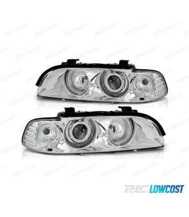 FAROS BMW E39 95-03 XENON OJOS ANGEL FONDO CROMO