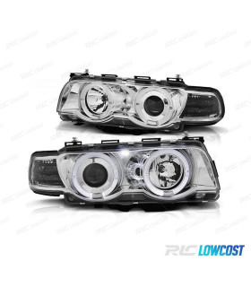 FAROS BMW SERIE 7 E38 98-01 OJOS ANGEL FONDO CROMO
