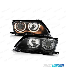 FAROS BMW E46 01-05 OJOS ANGEL FONDO NEGRO ELECTRICO