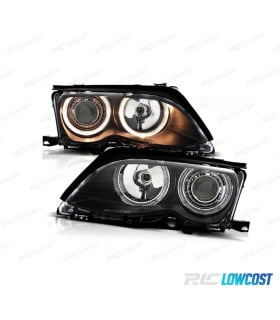 FAROS BMW E46 01-05 OJOS ANGEL FONDO NEGRO
