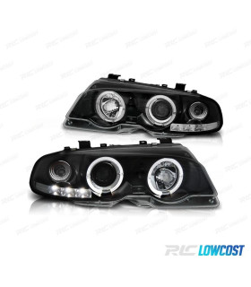 FAROS BMW E46 99-03 OJOS ANGEL LED FONDO NEGRO