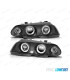 FAROS BMW E46 4 PUERTAS 98-01 OJOS ANGEL FONDO NEGRO