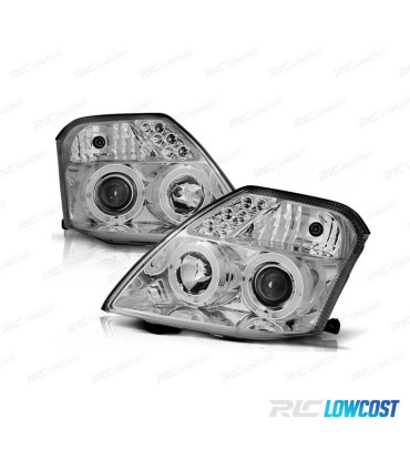 FAROS CITROEN C2 03-10 OJOS ANGEL FONDO CROMO