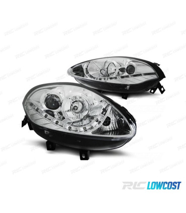 FAROS PARA FIAT BRAVO 2007- LUZ DIURNA FONDO CROMO