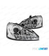 FAROS FORD FOCUS 01-04 LUZ DIURNA LED FONDO CROMO