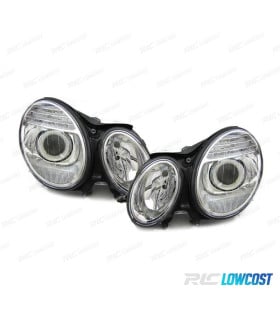 FAROS XENON MERCEDES CLASE E W211 02-06 FONDO CROMO