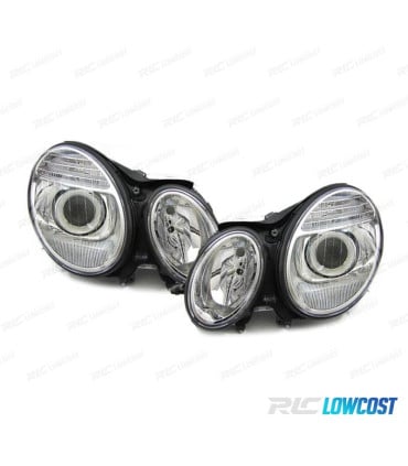 FAROS XENON MERCEDES CLASE E W211 02-06 FONDO CROMO