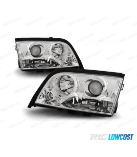FAROS LUPA MERCEDES CLASE C W202 93-00 FONDO CROMO