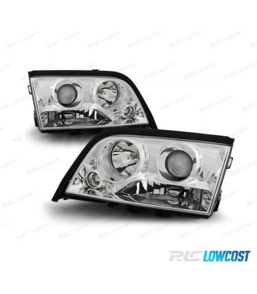 FAROS LUPA MERCEDES CLASE C W202 93-00 FONDO CROMO