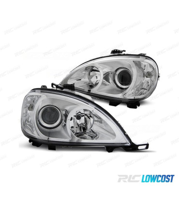 FAROS MERCEDES CLASE ML W163 98-01 LOOK RESTYLING FONDO CROMO