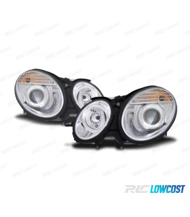 FAROS LUPA MERCEDES CLASE E W211 06-09 FONDO CROMO