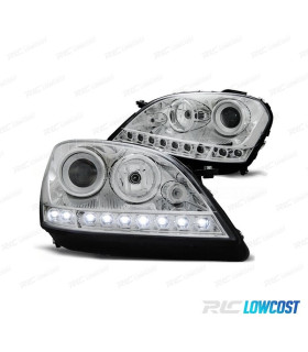 FAROS MERCEDES CLASE ML W164 05-08 LUZ DIURNA FONDO CROMO