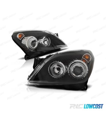 FAROS OPEL ASTRA H 04-09 OJOS ANGEL FONDO NEGRO