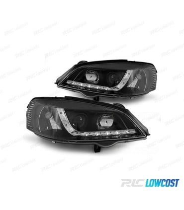 FAROS PARA OPEL ASTRA G 94-97 LUZ DIURNA LED FONDO NEGRO