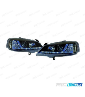 FAROS OPEL ASTRA G 97-04 LUZ DIURNA LED CROMO