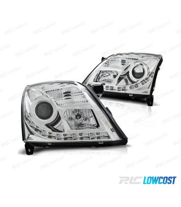 FAROS OPEL VECTRA C 02-05 LUZ DIURNA FONDO CROMO
