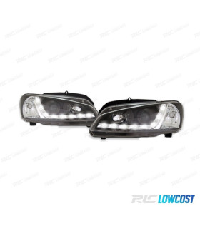 FAROS PEUGEOT 106 96-05 LUZ DIURNA LED FONDO NEGRO