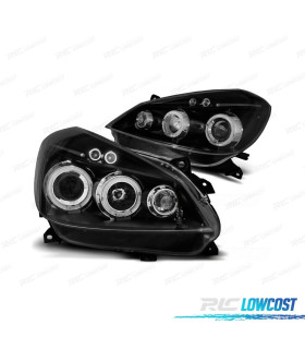 FAROS RENAULT CLIO 05-09 OJOS ANGEL + LED FONDO NEGRO