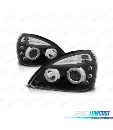 FAROS PARA RENAULT CLIO 01-05 OJOS ANGEL FONDO CCFL NEGRO